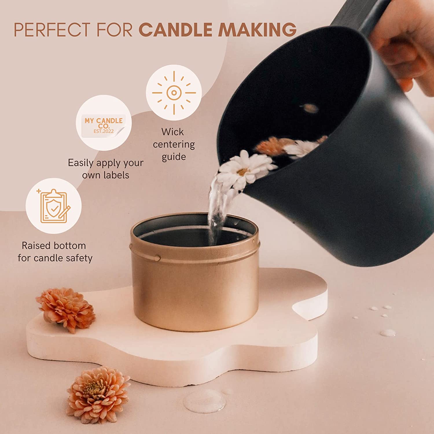Virtual Candle making class with Kit - Crystal intention Candle making