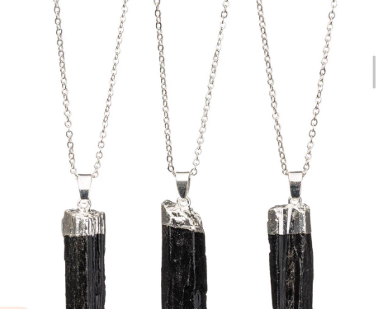 Raw Black Tourmaline necklace | Negative energy shield