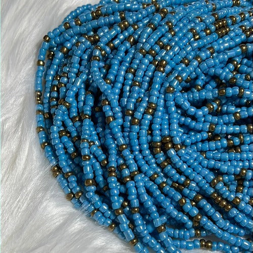 Sierra Blue & Bronze gold waist beads - Blessed waist beads