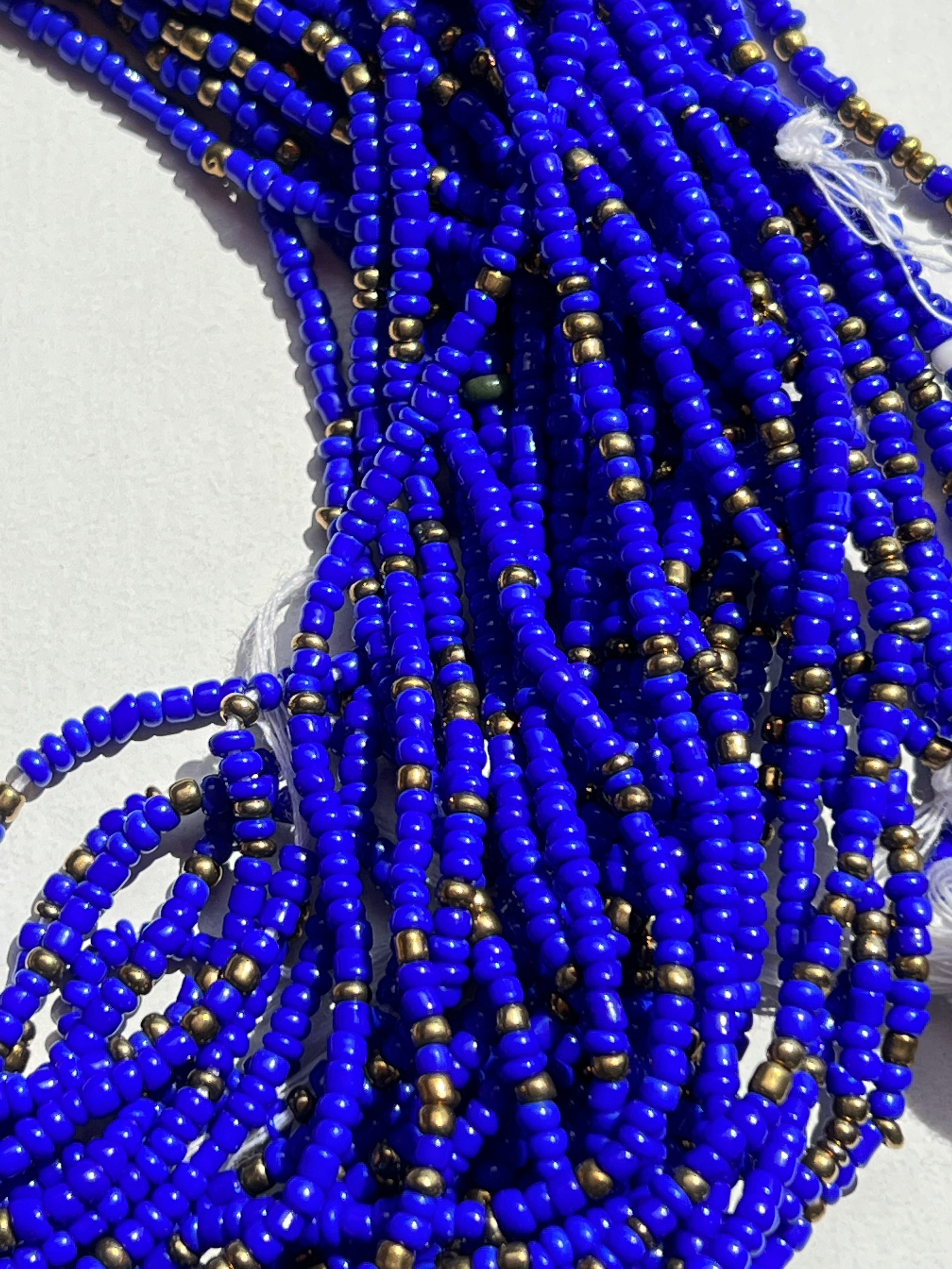 Blue and Gold waist beads for weight loss