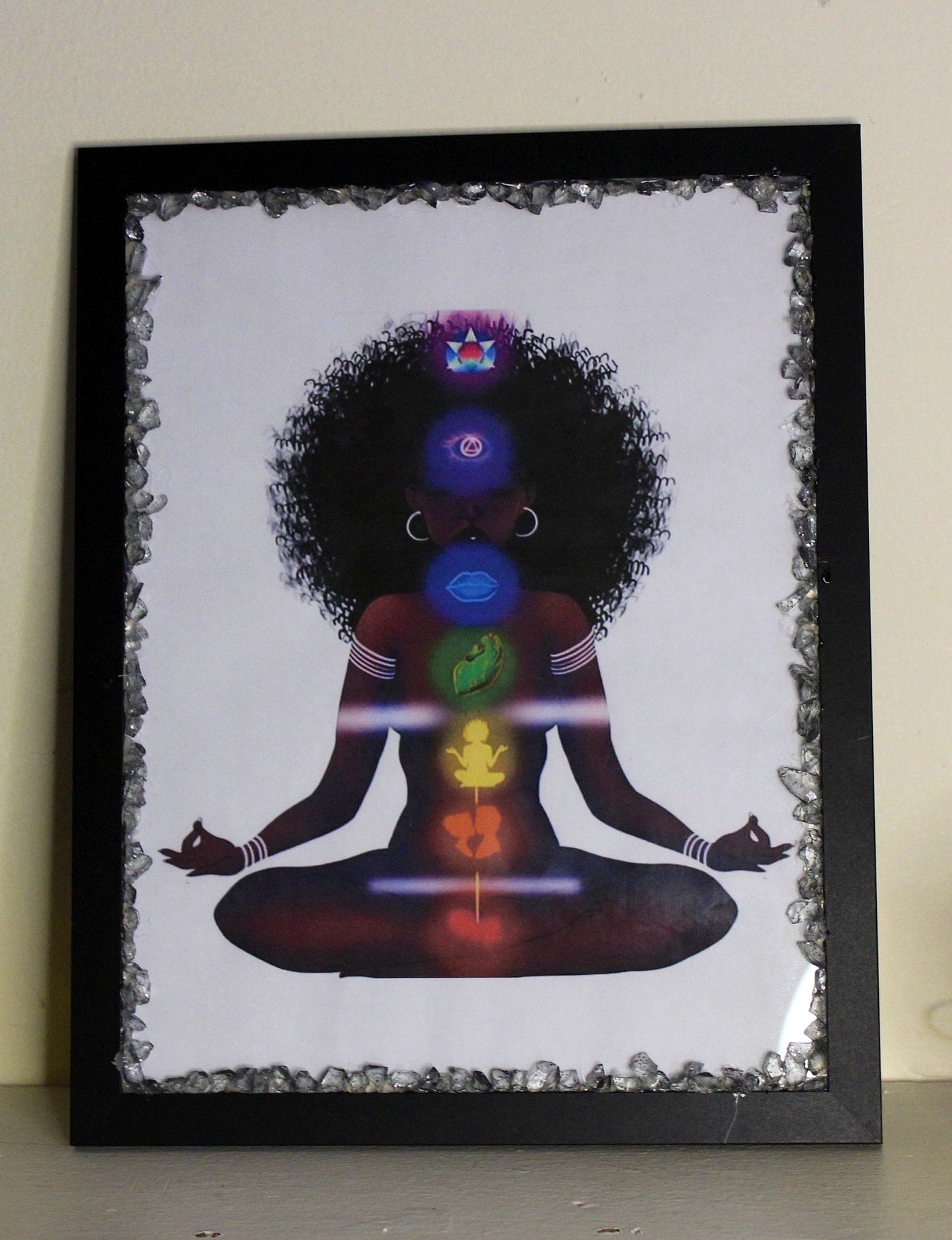 Seven Chakras art - Black Girl Yoga Framed