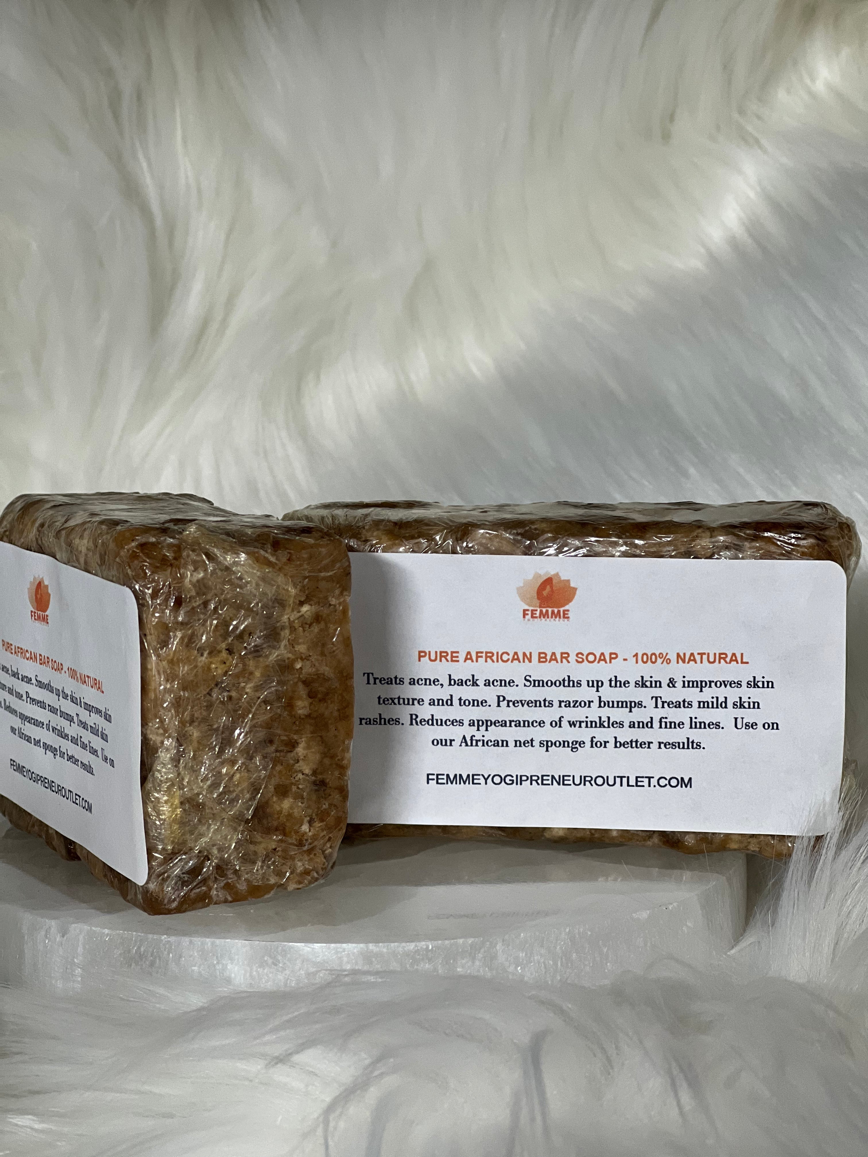 Pure African black soap from Ghana