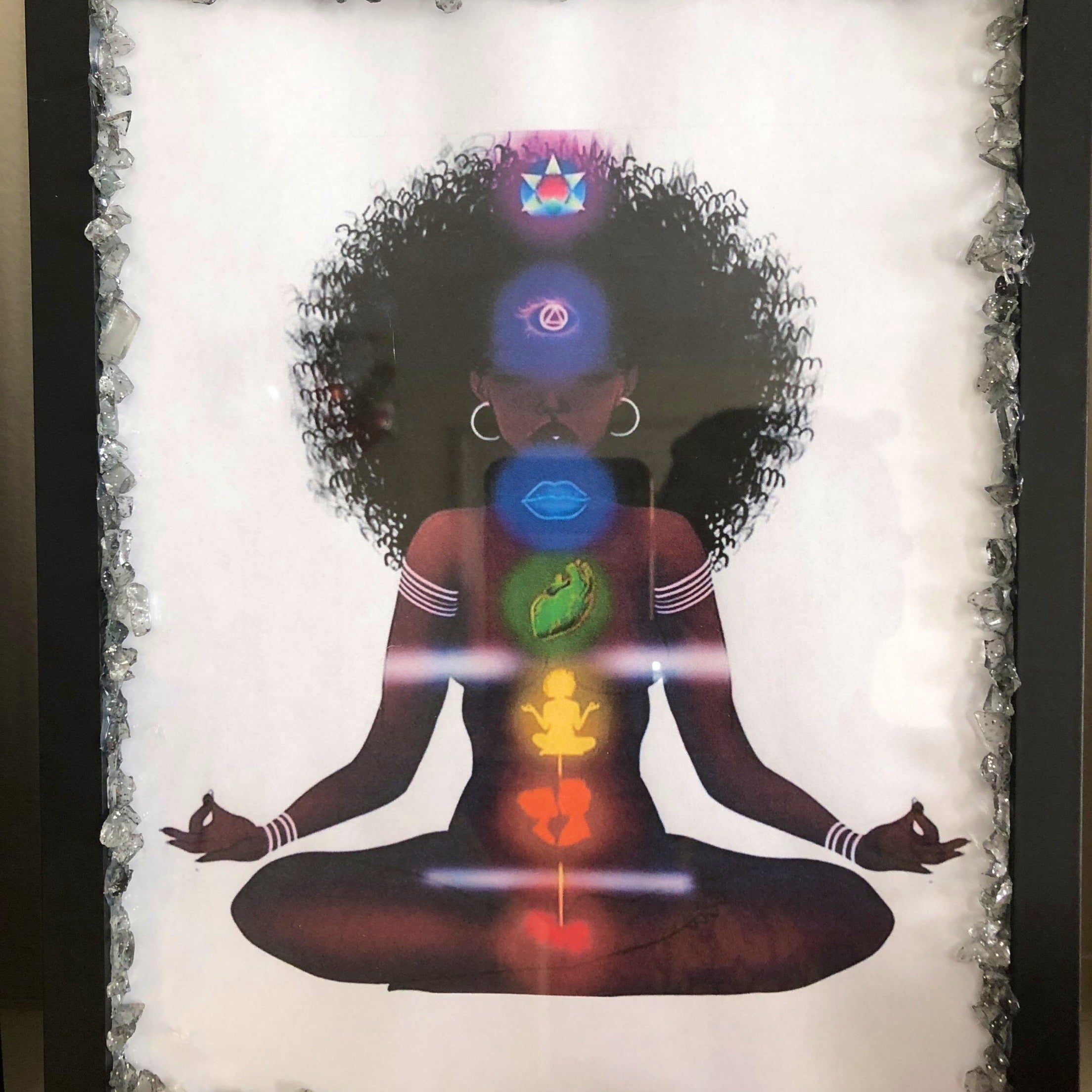 Seven Chakras art - Black Girl Yoga Framed