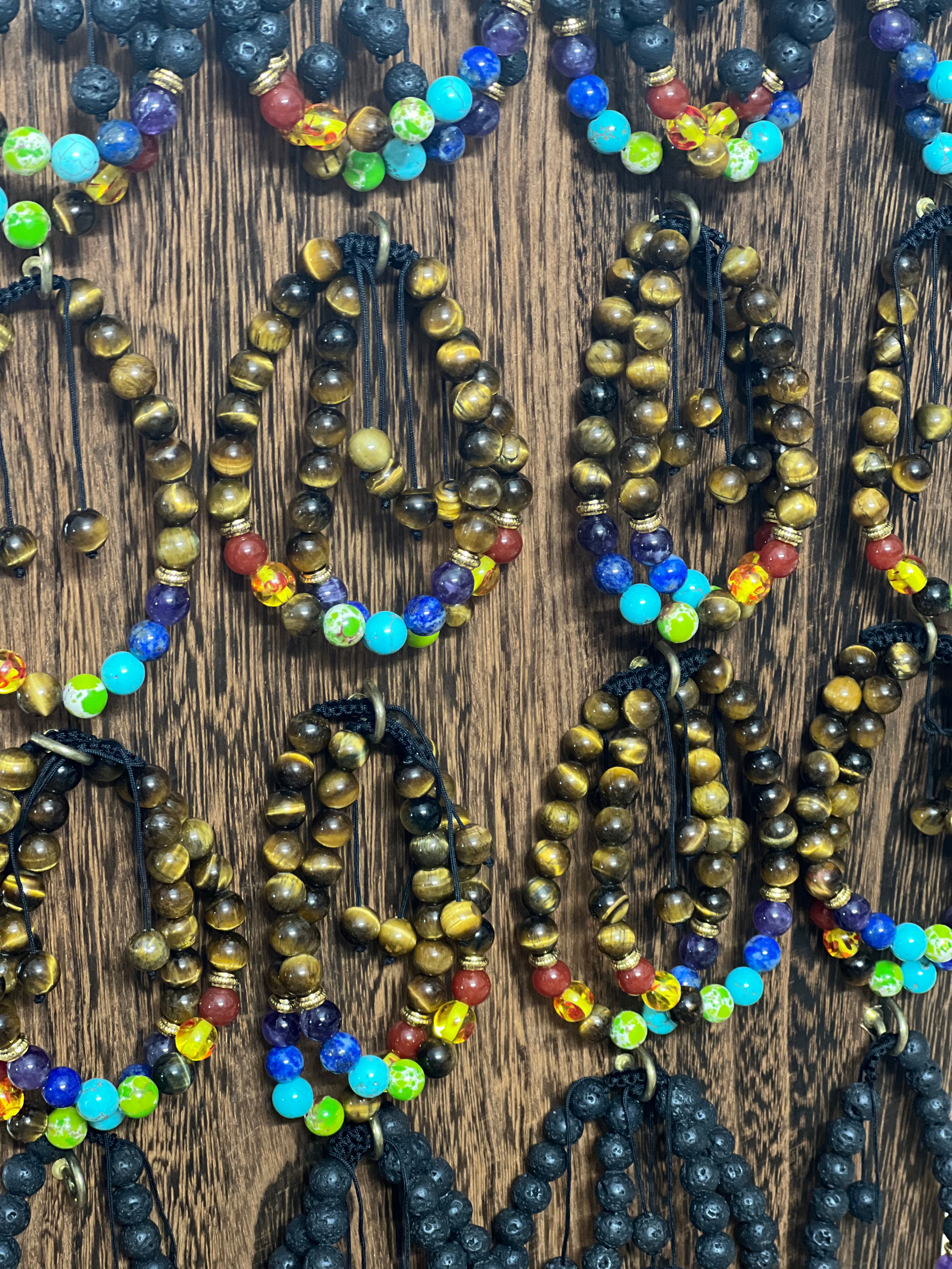 Tiger Eye Bracelet with 7 chakras Beads