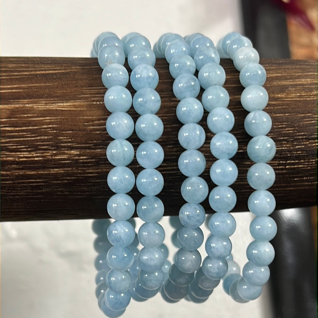 Aquamarine Gemstone Beads Bracelet