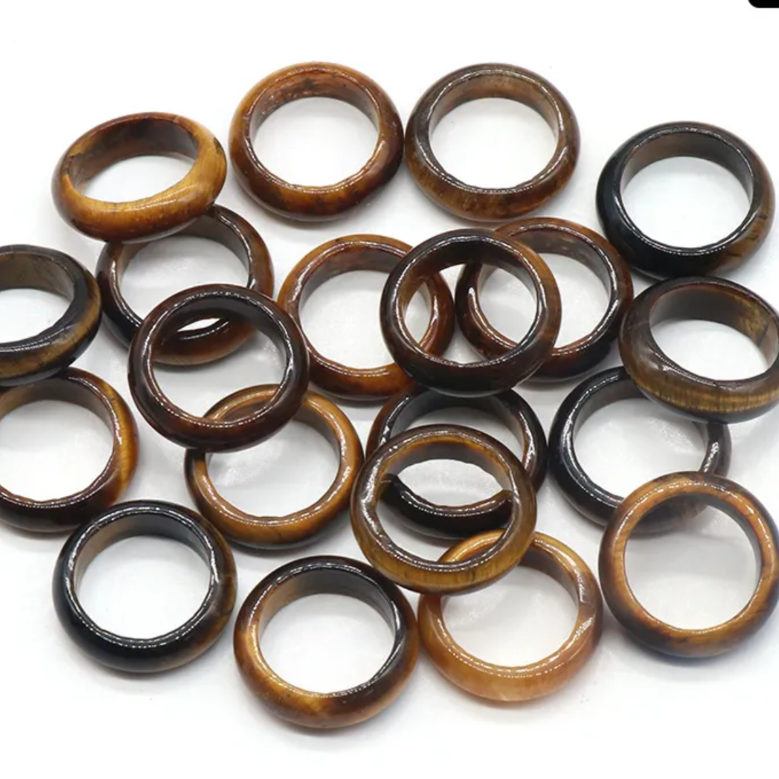 Natural Healing Stone Band Ring - Unisex