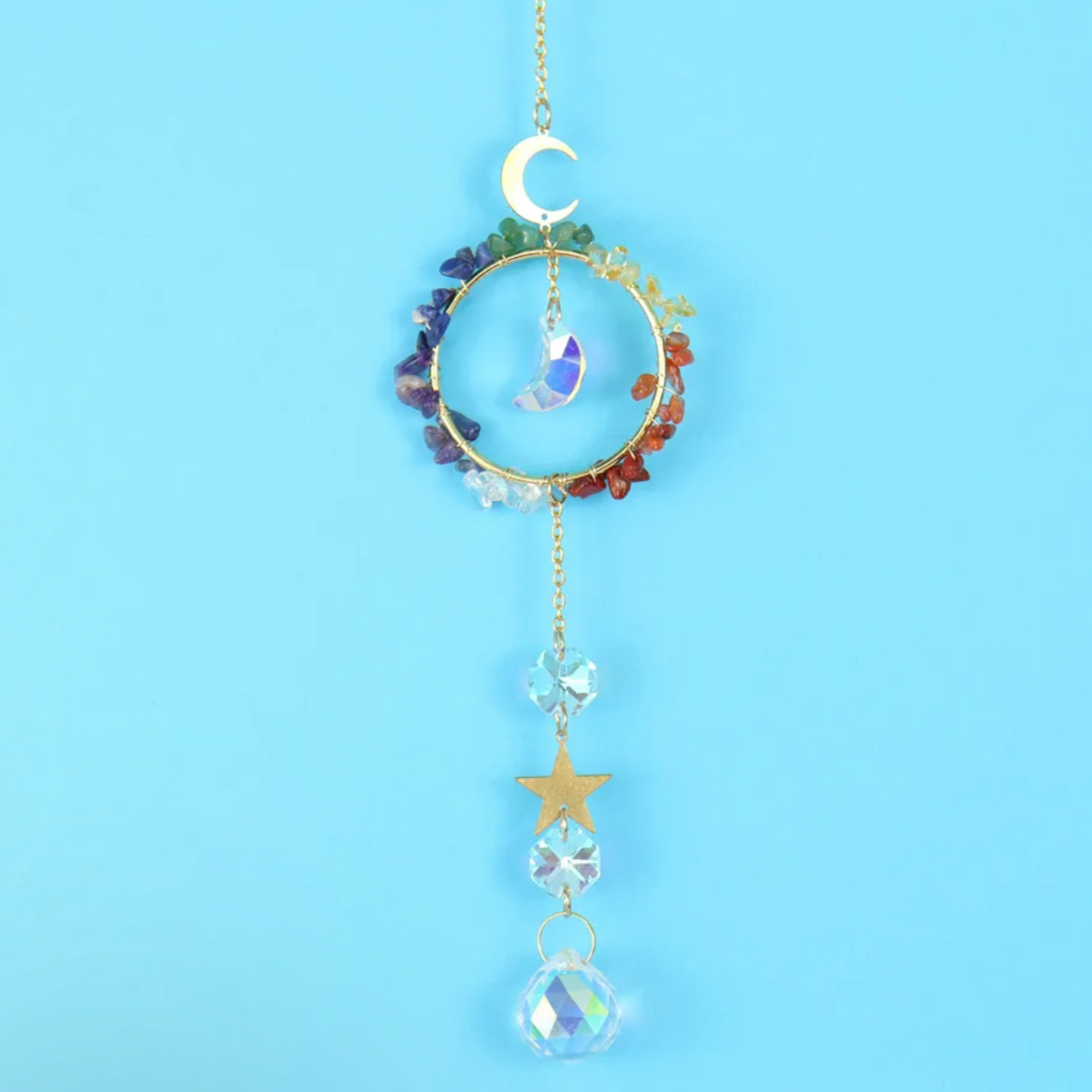 Crystal Suncatchers with Moon & Star