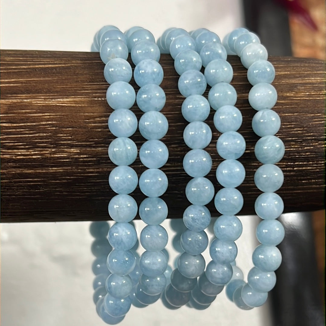Aquamarine Gemstone Beads Bracelet