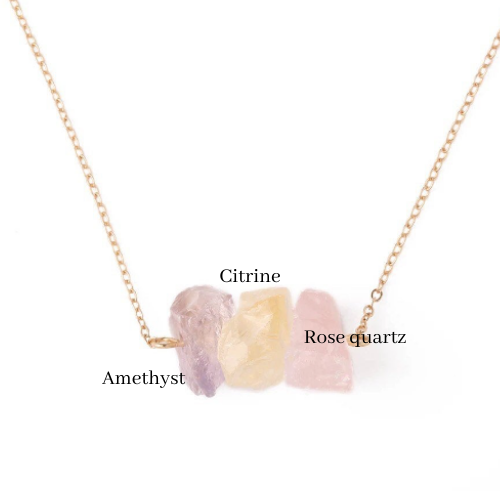 Manifestation necklace | Amethyst, Citrine & Rose quartz
