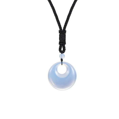 Opalite crystal necklace | Round Opalite Amulet pendant
