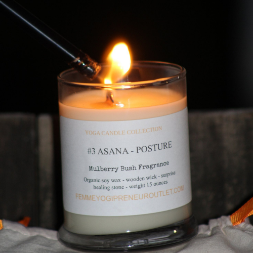 Asana Yoga candle - Yoga teacher gift - Mulberry Blush