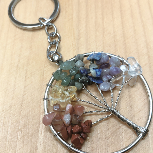 Tree of life keychain | Chakra stones key ring