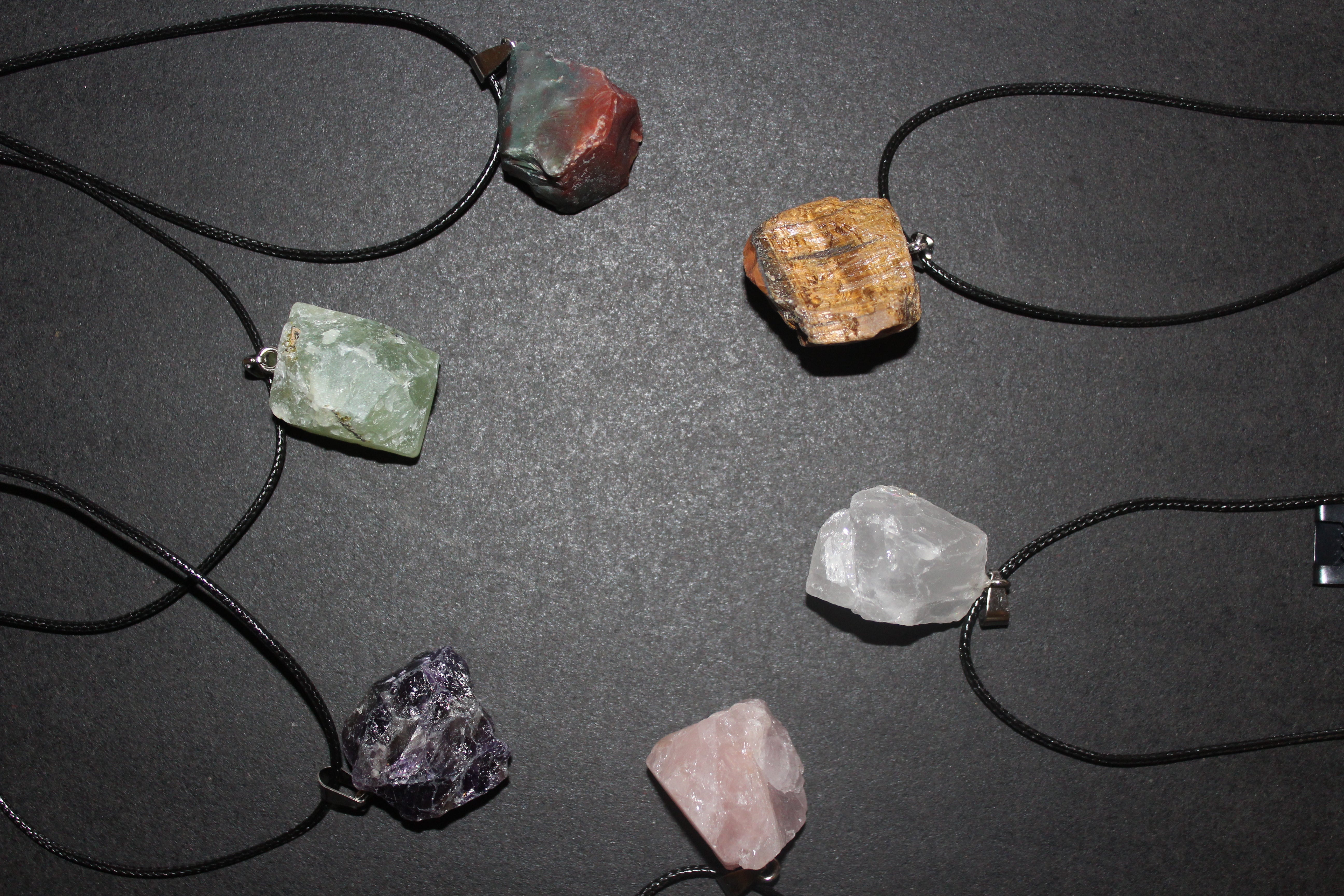 Raw chunky crystal necklace | Natural healing stone pendant