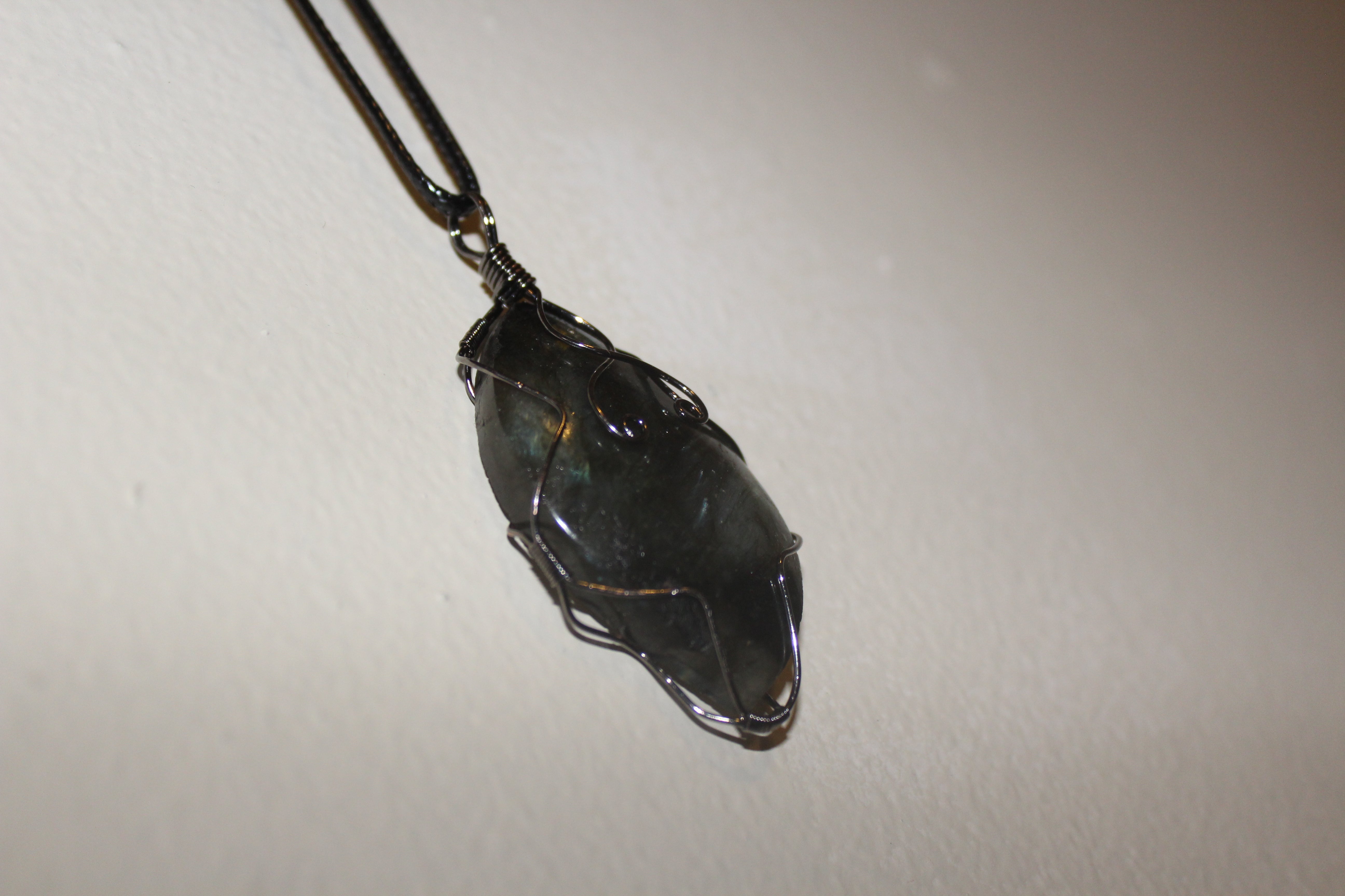 Labradorite crystal pendant necklace