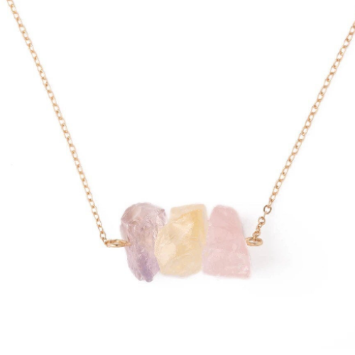 Manifestation necklace | Amethyst, Citrine & Rose quartz