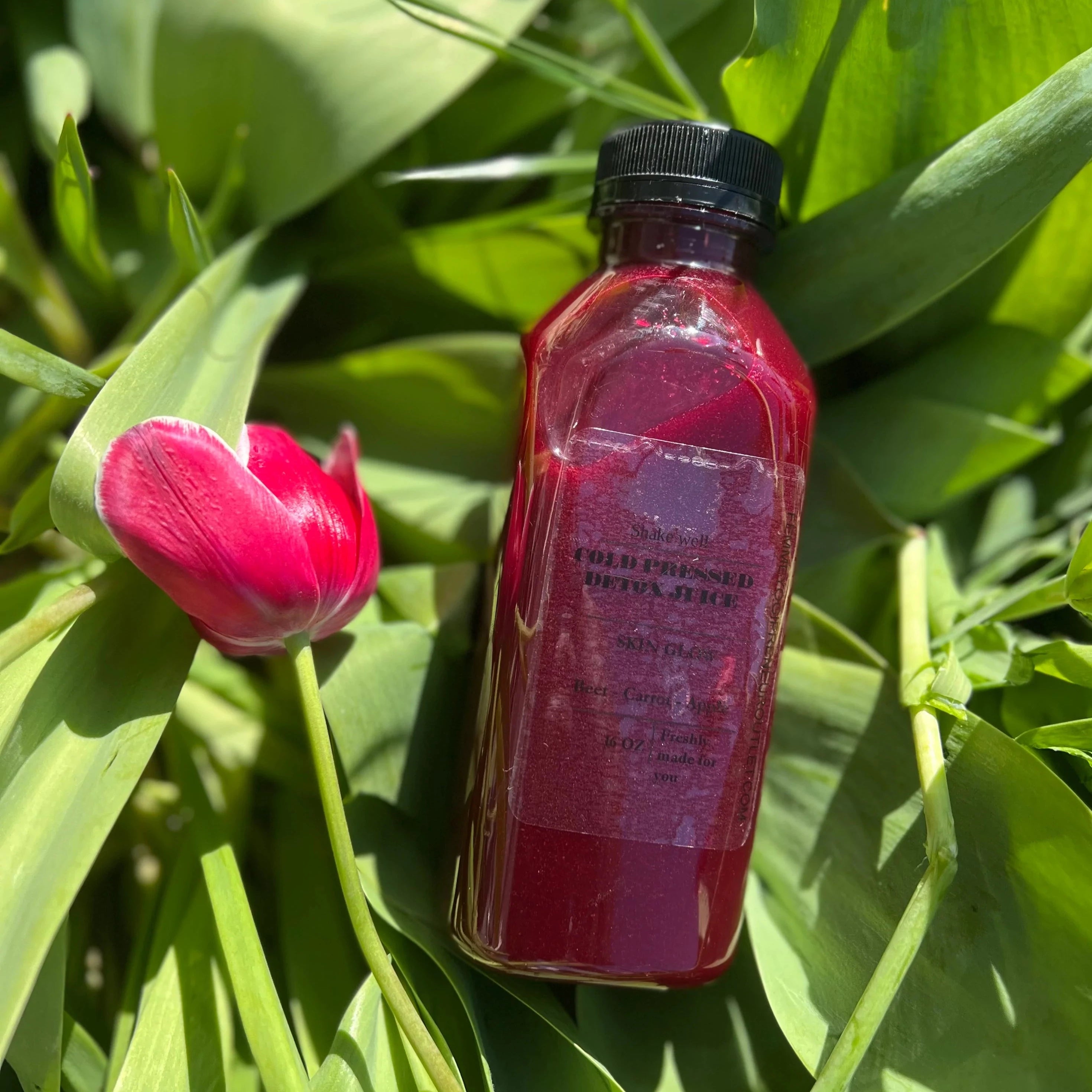 Beet, apple and carrot cold pressed juice
