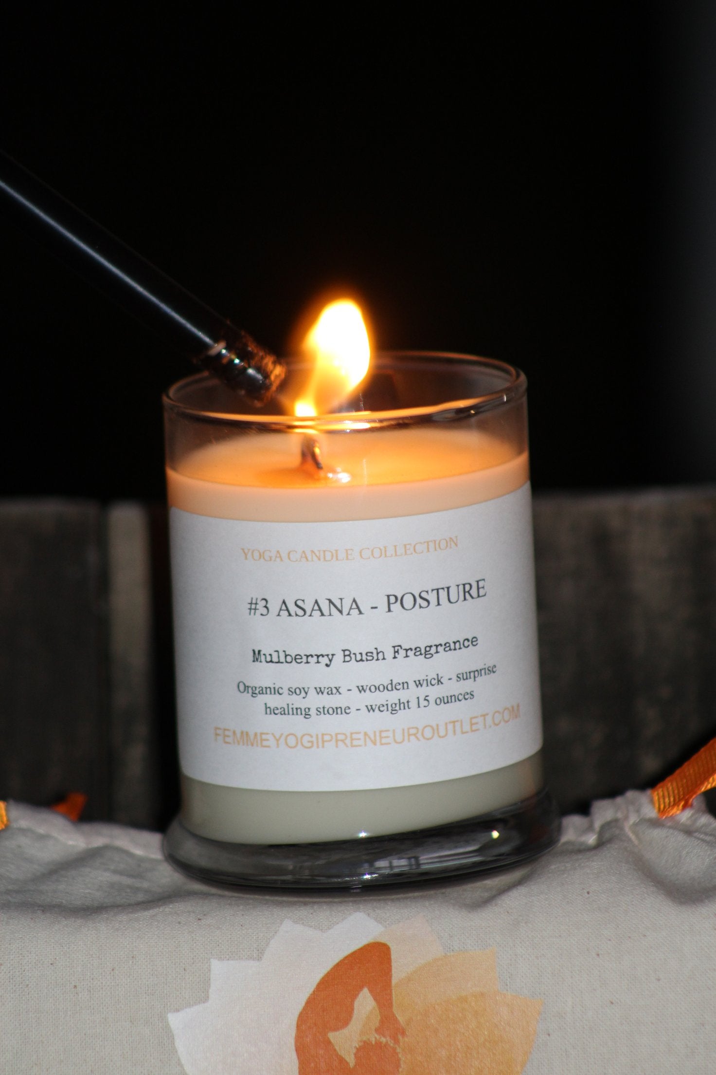 Asana Yoga candle - Yoga teacher gift - Mulberry Blush