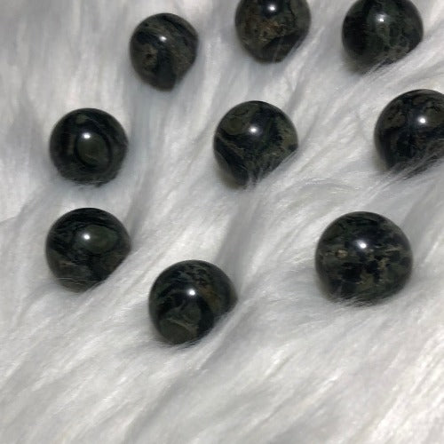 Kambaba Jasper crystal spheres - Green Stromalite