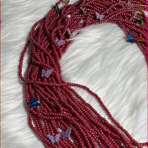 red brown waist beads