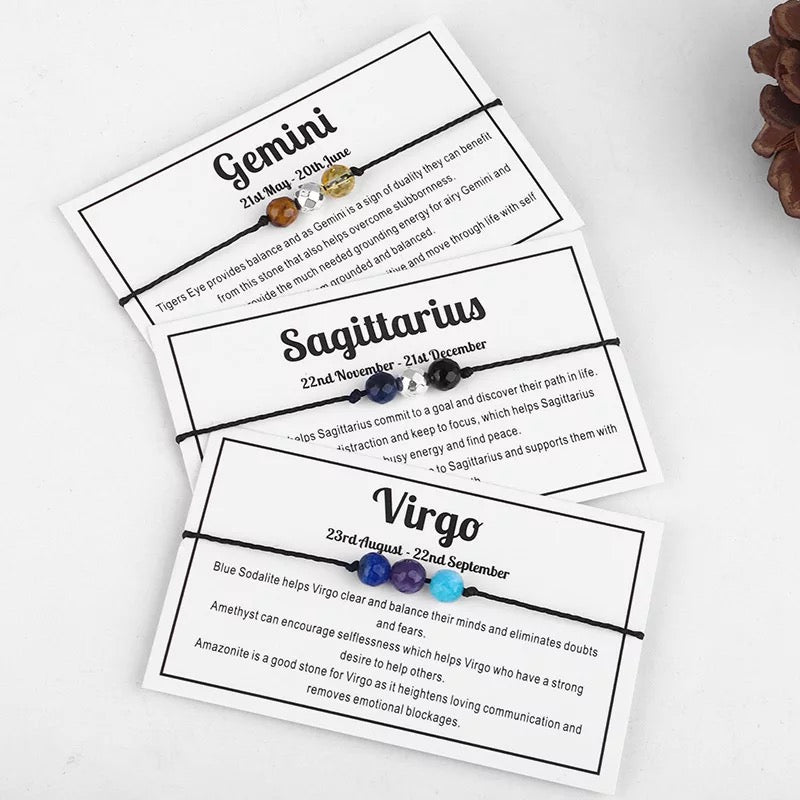 Zodiac sign crystal bracelet - Birthday gift jewelry