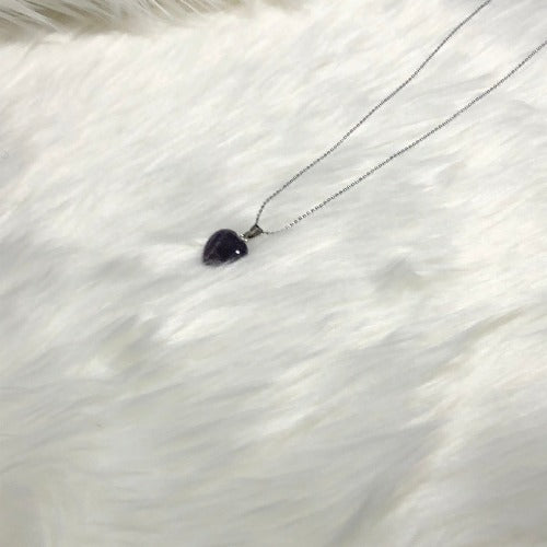 Purple Amethyst heart necklace - February birthstone
