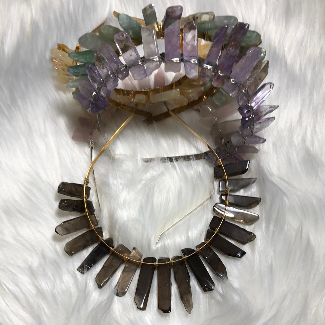 Raw Crystal crown - Gemstone Tiara for bride