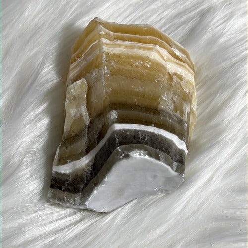 Banded Calcite rough stone - Large crystals for room decor