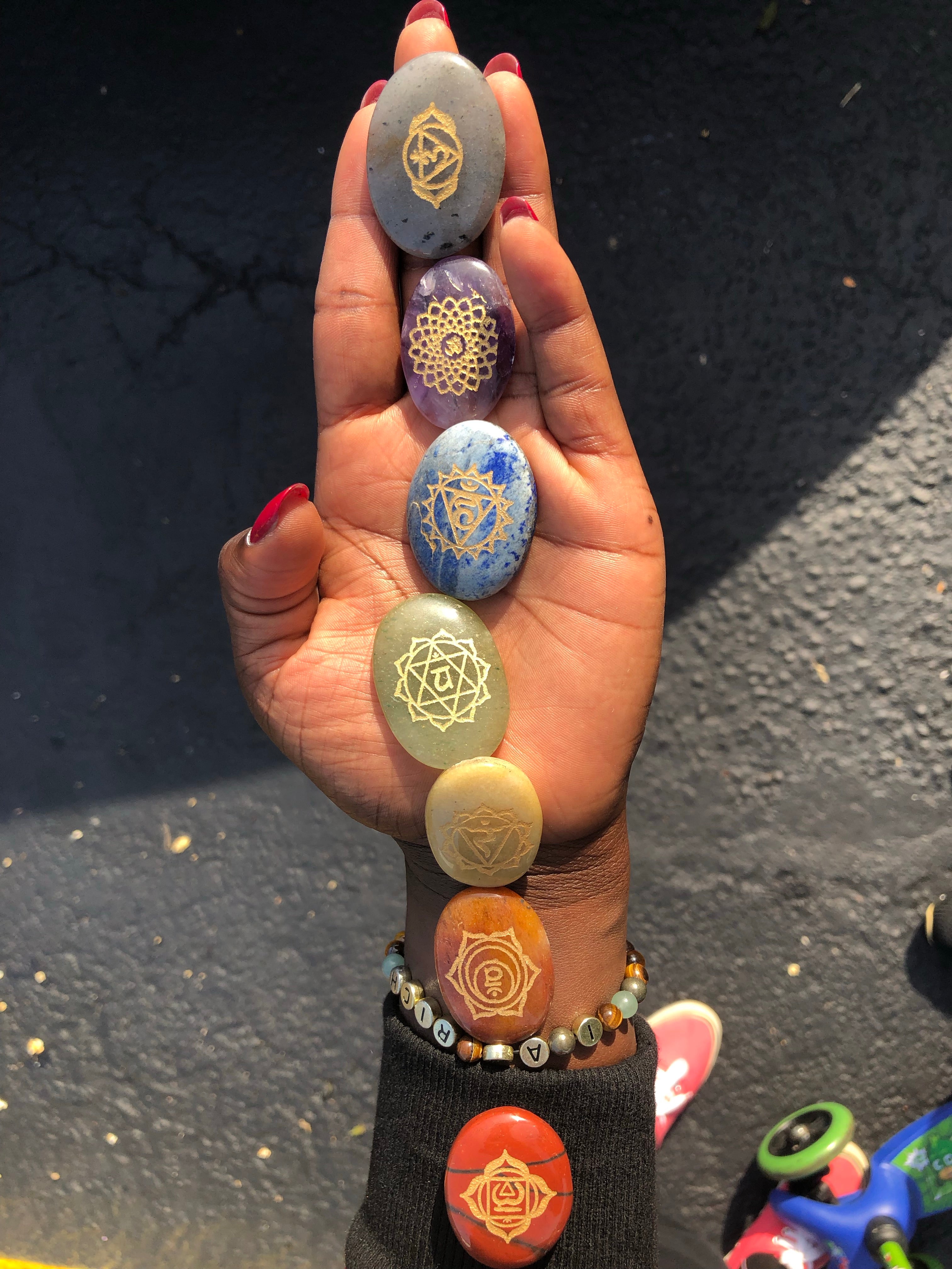 Chakra engraved stones | Meditation stones