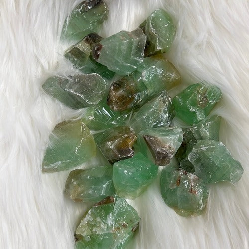 green calcite stones