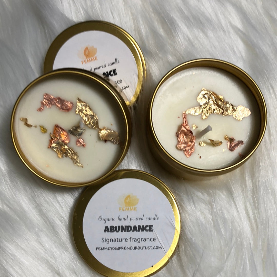 Money Manifestation candle - Abundance candle with gold flakes