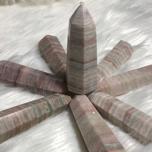 Botswana Pink Lace Agate crystal Towers