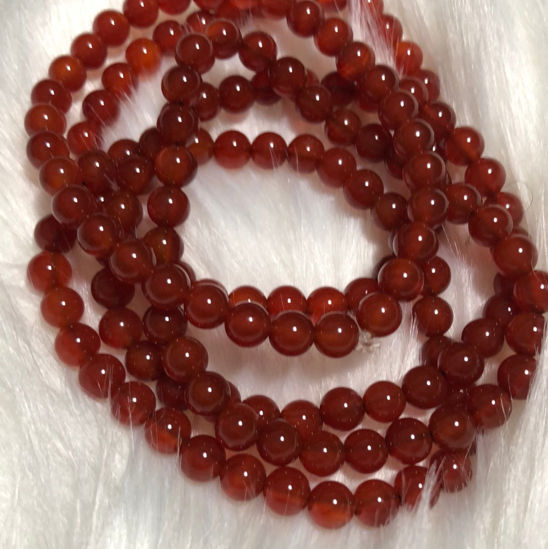 Carnelian stone bracelet | Healing crystal bead bracelet