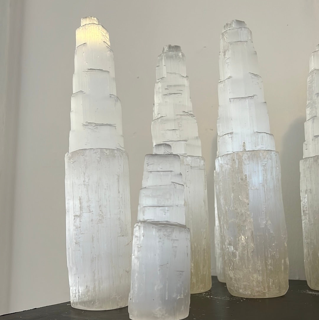 Tall Selenite tower crystal -  Selenite Skycraper -12 inches