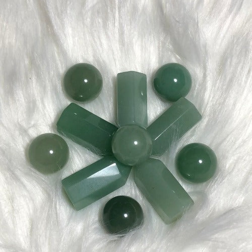 Aventurine healing crystal spheres - Aventurine Towers