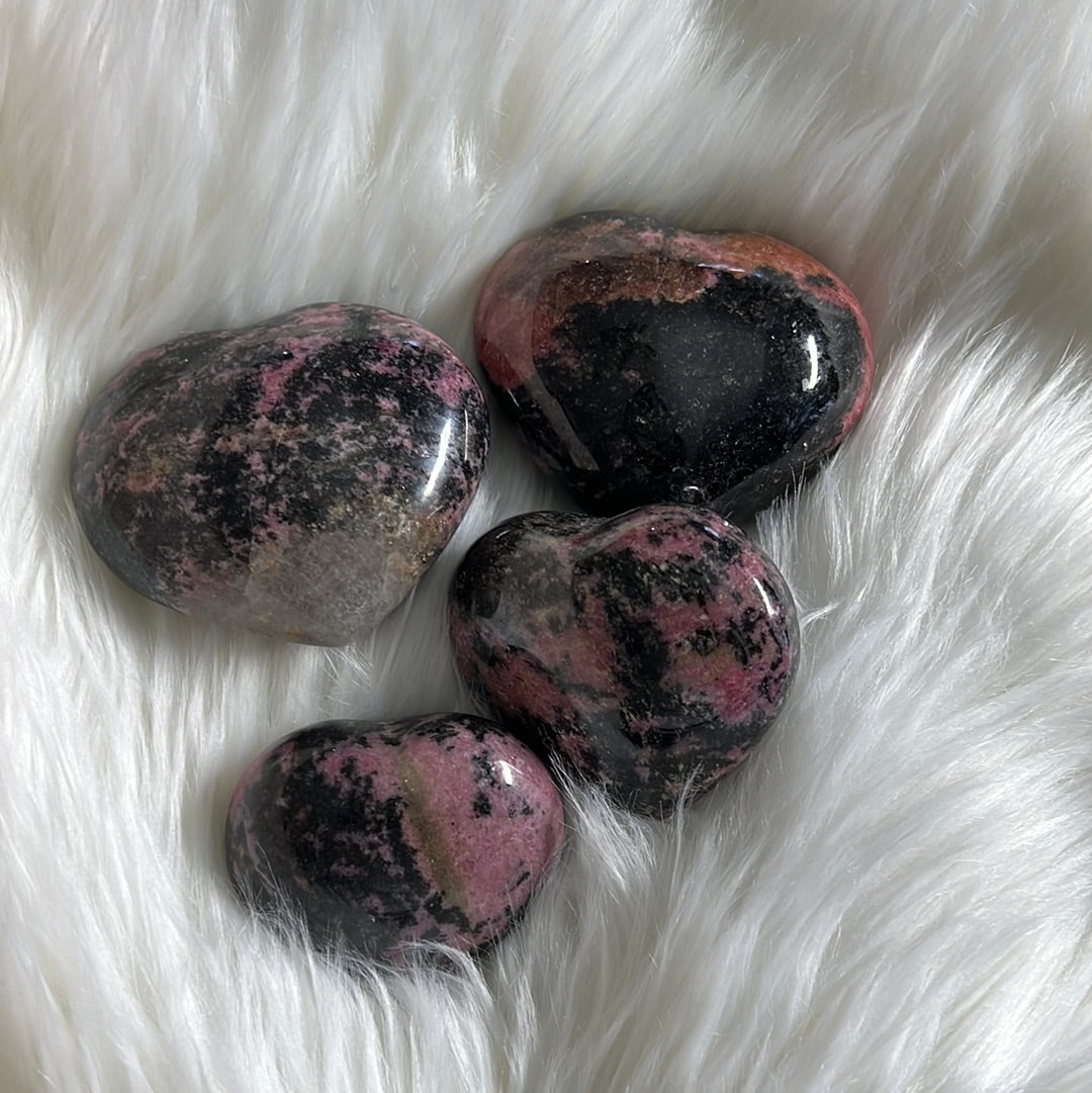 Rhodonite polished heart shape stone