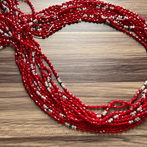 Red waist beads for women