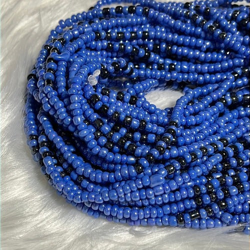 blue and navy color belly beads