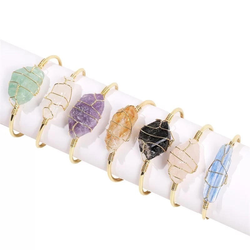Crystal Healing Wrap Bracelet Set: Chakra Healing Gemstone