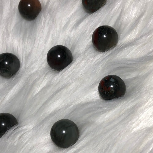 Bloodstone crystal spheres -  Heliotrope healing stone 20 mm