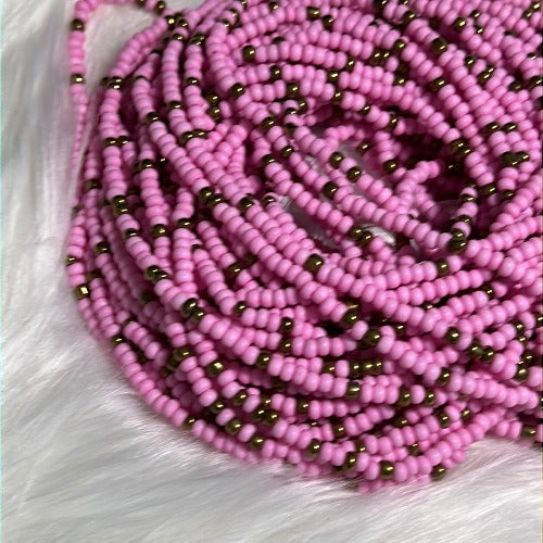 Barbie Pink and gold waist beads for self-love