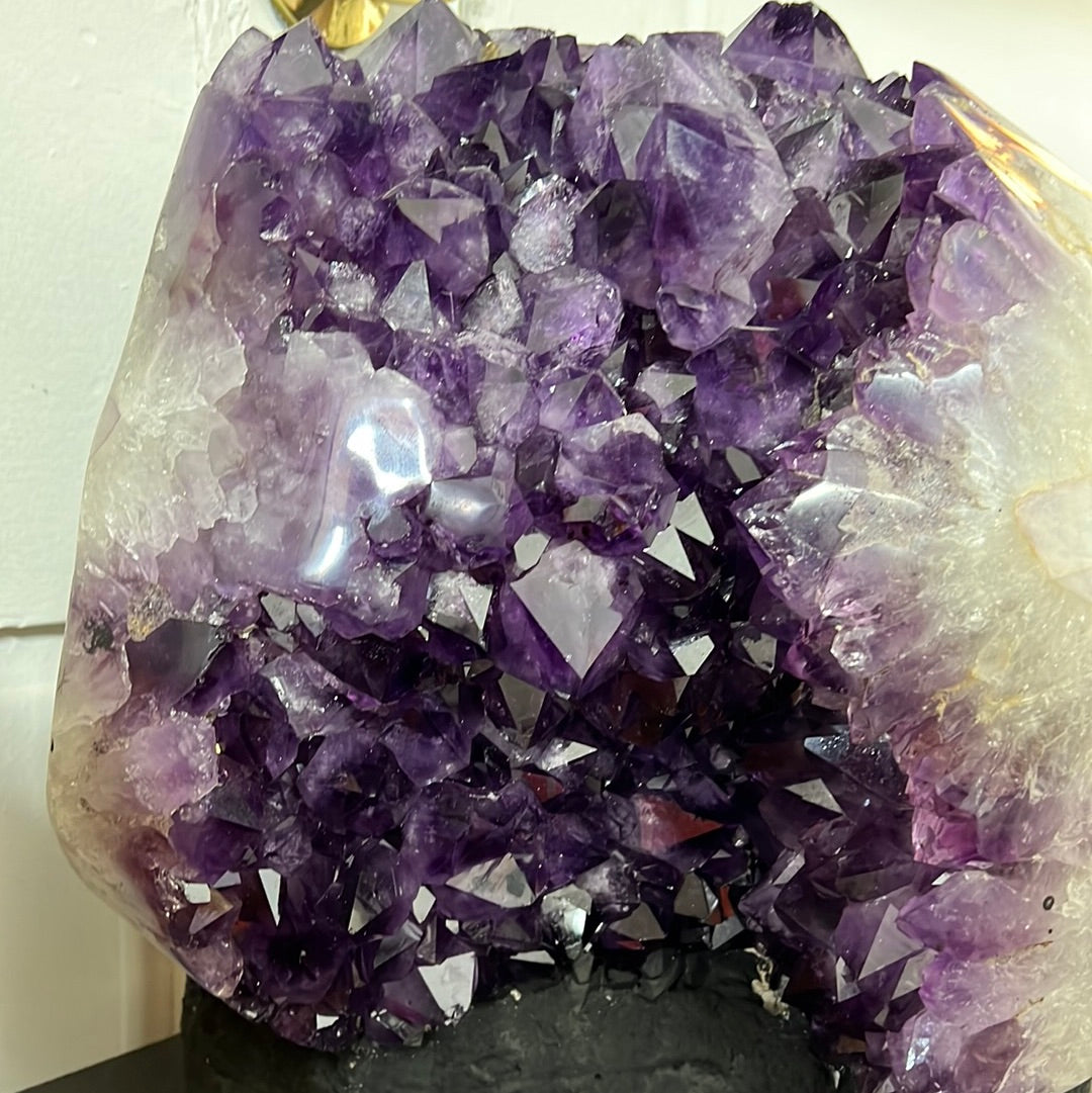 Purple Amethyst Cluster with Cement base for Home decor
