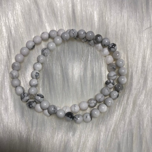 Howlite crystal bracelet - White howlite