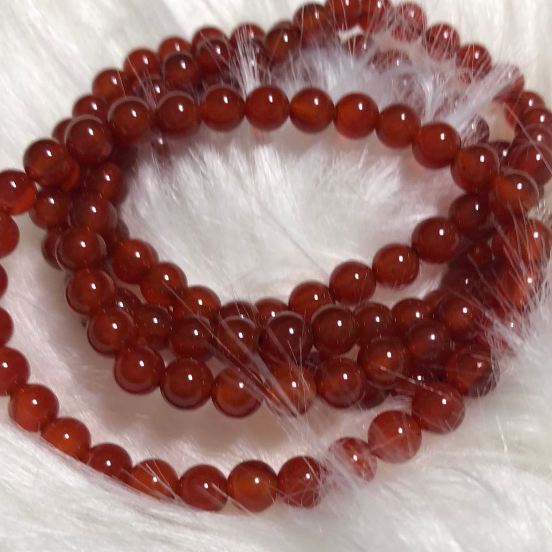 Carnelian stone bracelet | Healing crystal bead bracelet