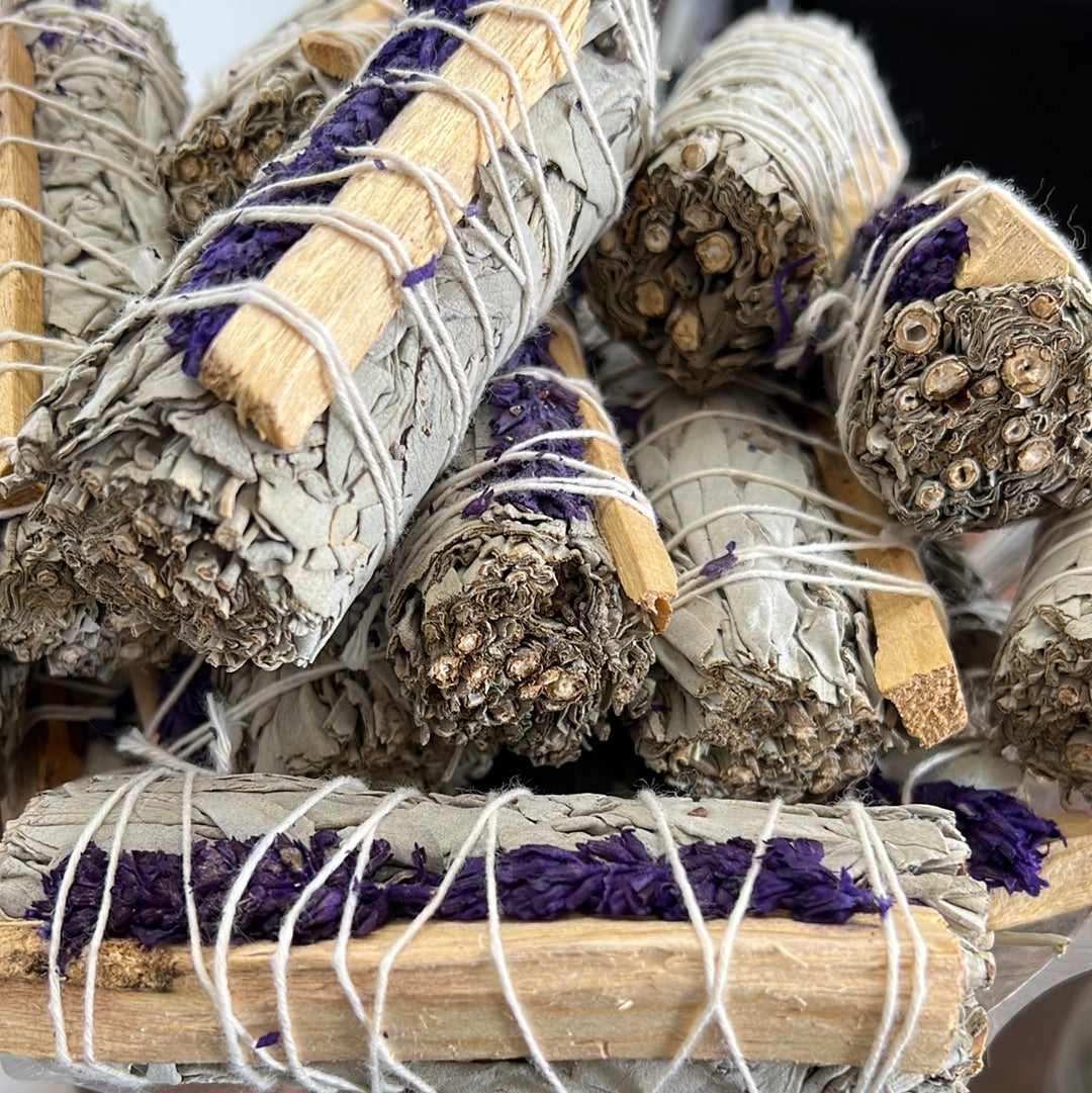 White Sage bundle with Lavender & Palo Santo