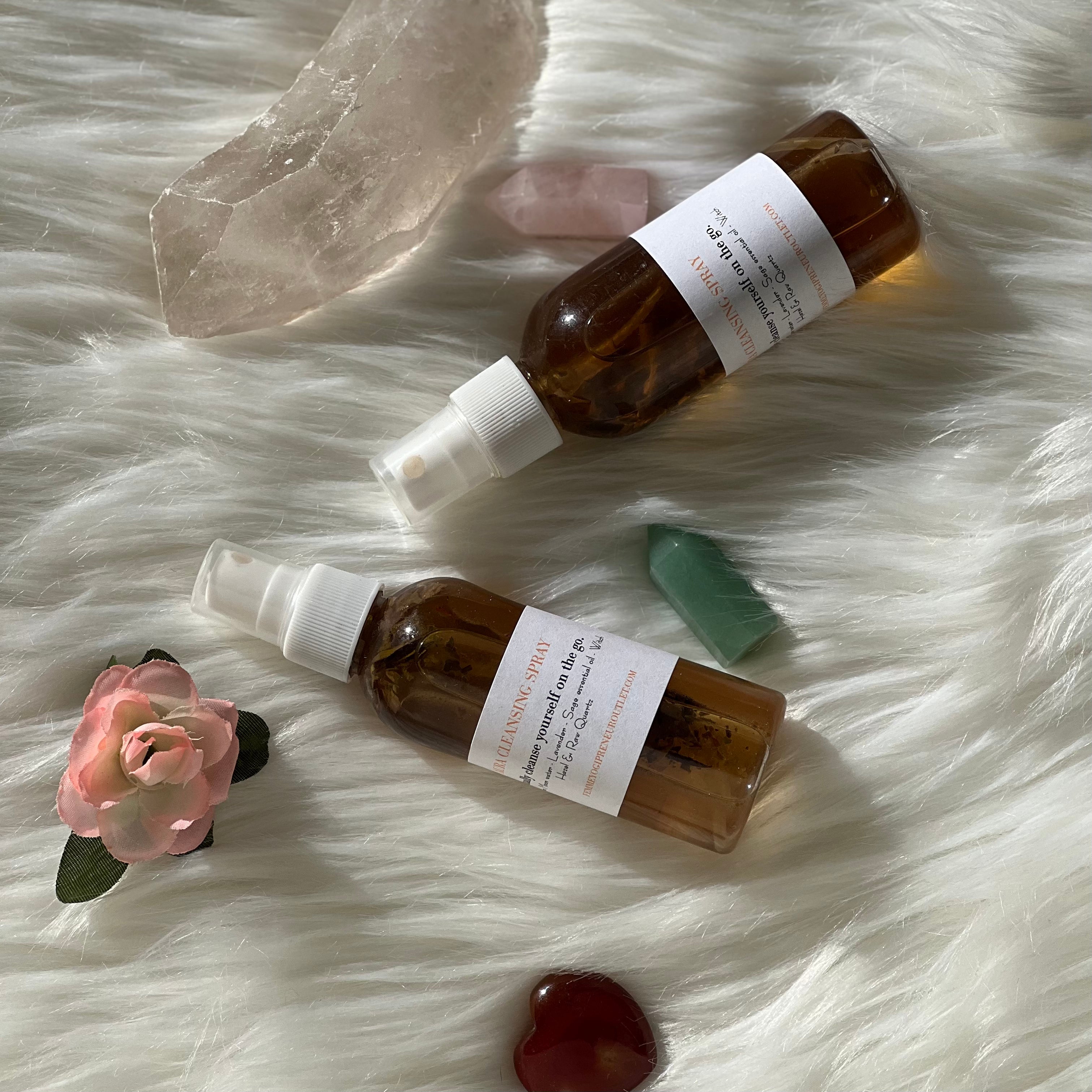 Aura cleansing spray infused with Quartz