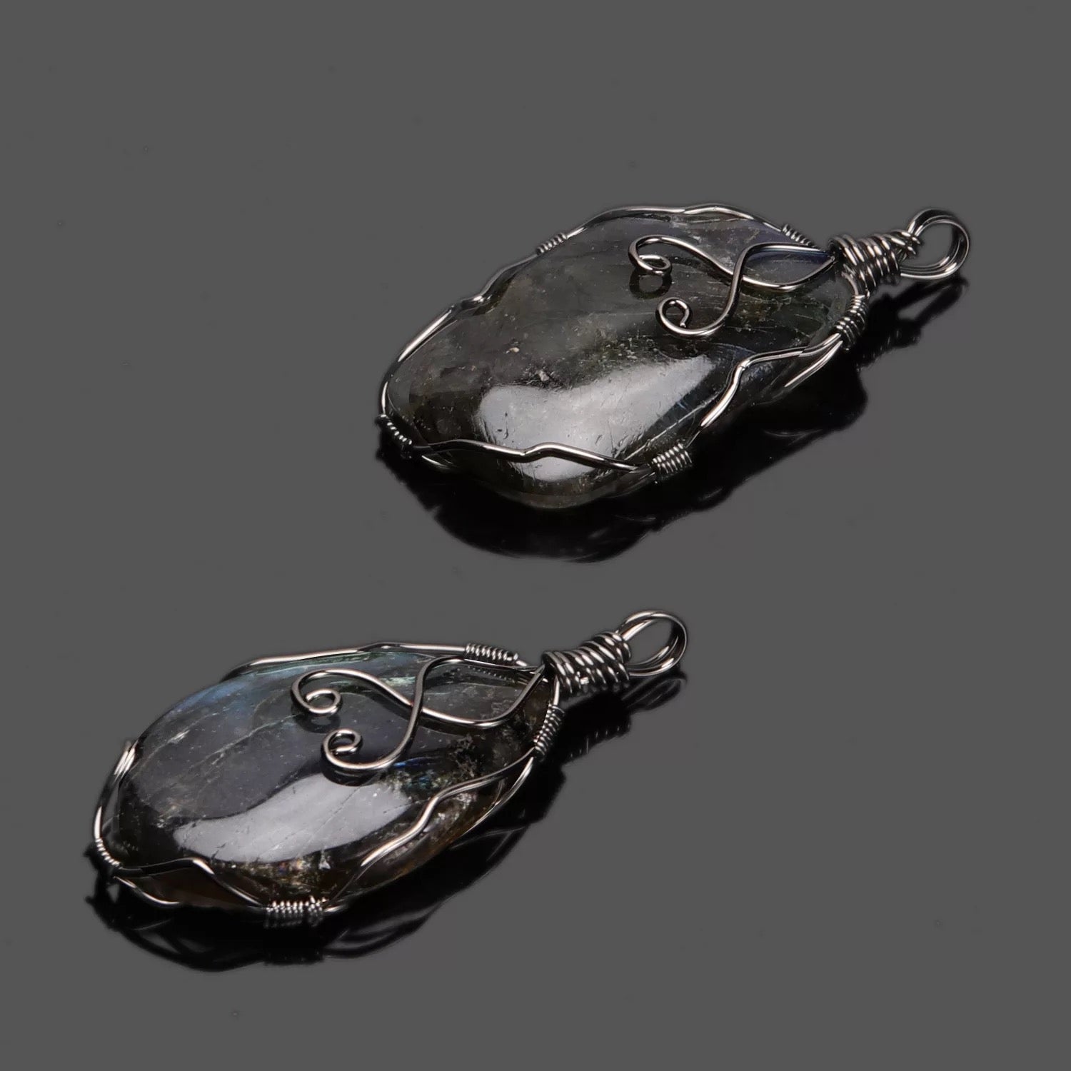 Labradorite crystal pendant necklace