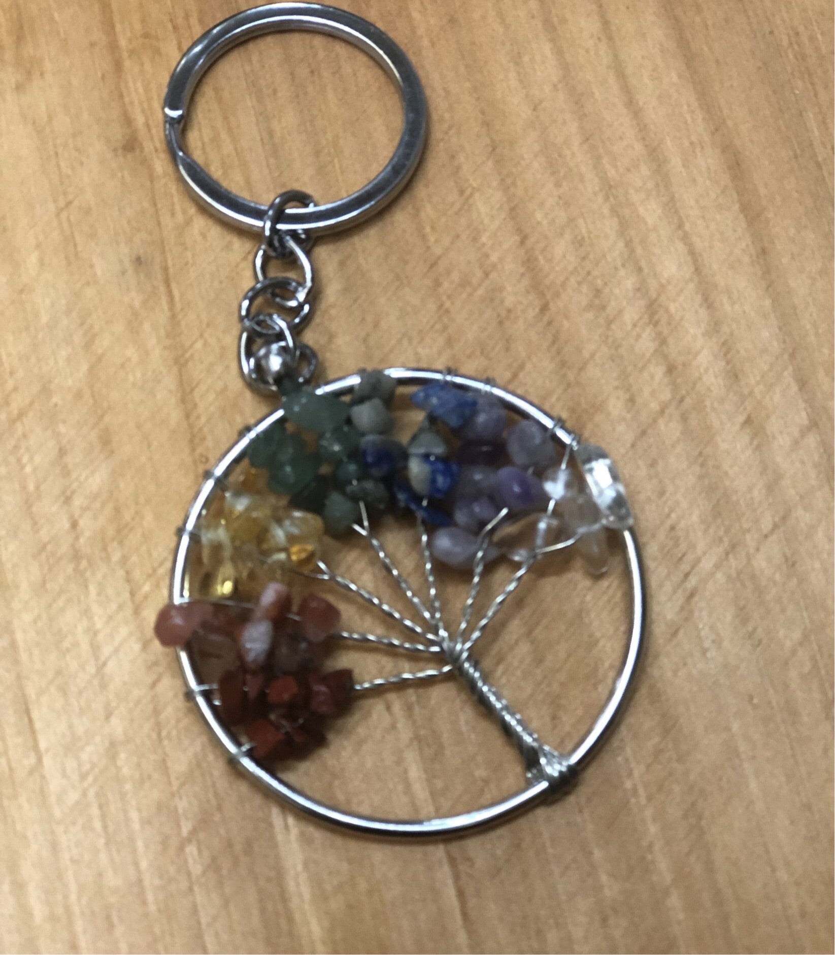 Tree of life keychain | Chakra stones key ring
