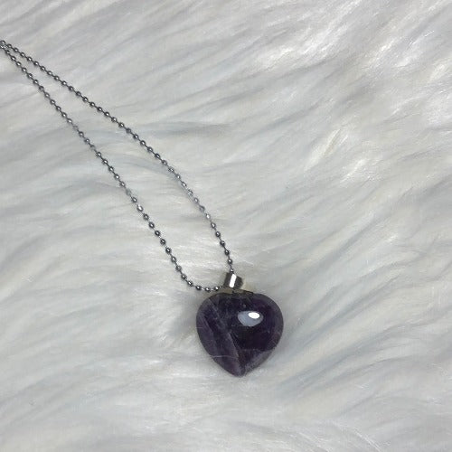 Purple Amethyst heart necklace - February birthstone