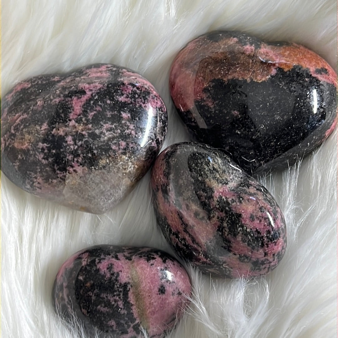 Rhodonite polished heart shape stone