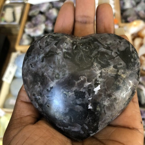 Indigo Gabbro Heart shape & Tumble stone